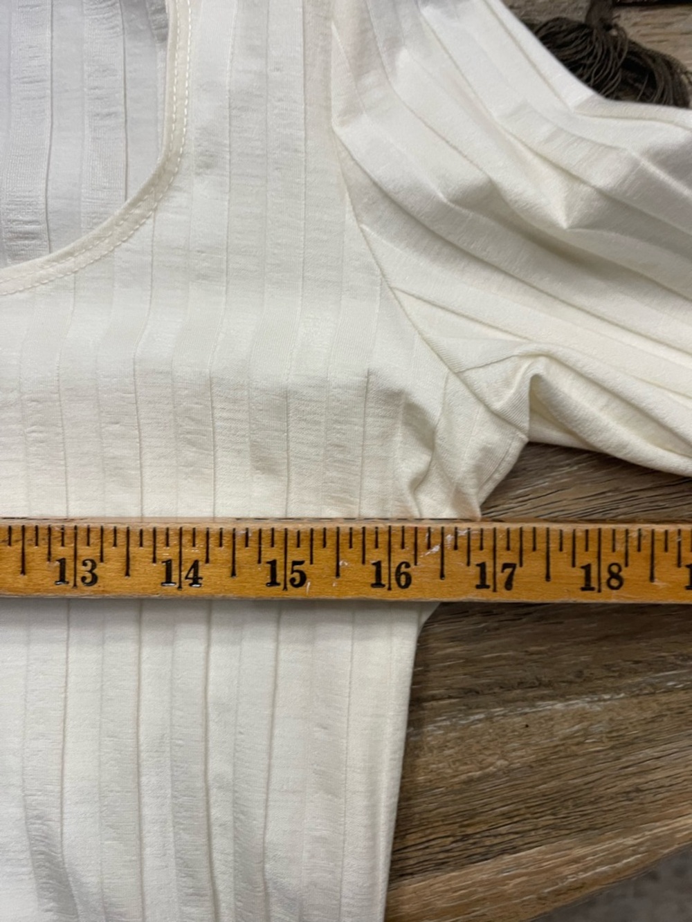Reformation Ivory Cream Ribbed Square-Neck Long-Sleeve Mini Dress Sz L - Picture 7 of 7